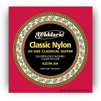 Комплект струн для класичної гітари D'ADDARIO EJ27N 3/4 STUDENT CLASSICS NORMAL TENSION 3/4