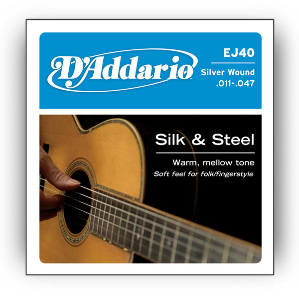 Комплект струн для акустичної гітари D'ADDARIO EJ40 SILK & STEEL FOLK 11-47