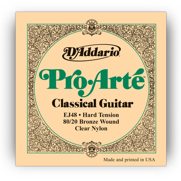 Комплект струн для класичної гітари D'ADDARIO EJ48 PRO ARTE 80/20 BRONZE WOUND HARD TENSION