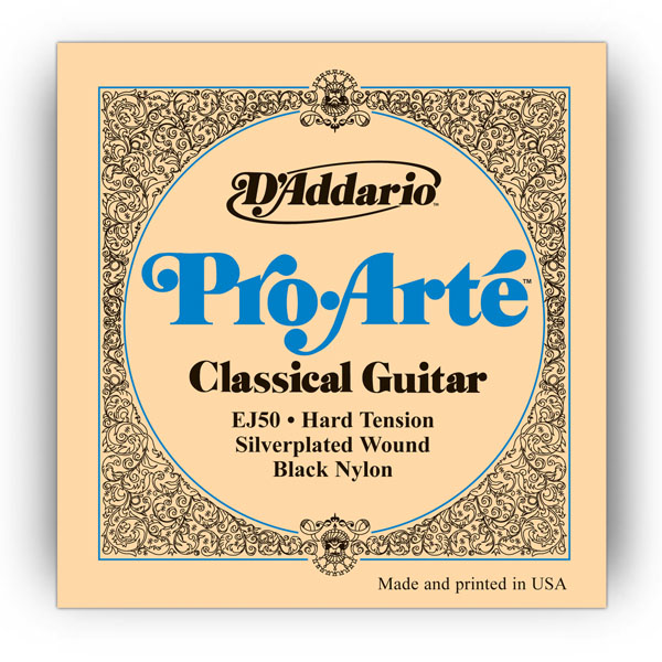 Комплект струн для класичної гітари D'ADDARIO EJ50 PRO ARTE BLACK TREBLE HARD TENSION