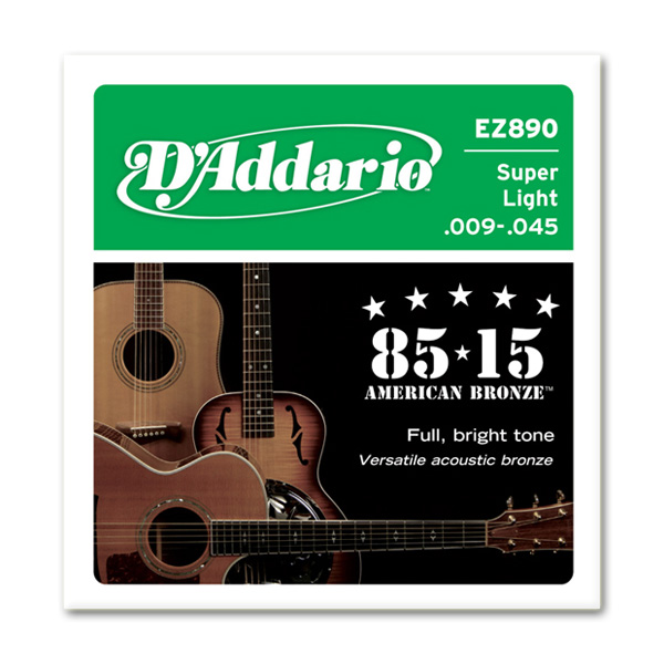 Комплект струн для акустичної гітари D'ADDARIO EZ890 BRONZE SUPER LIGHT 9-45