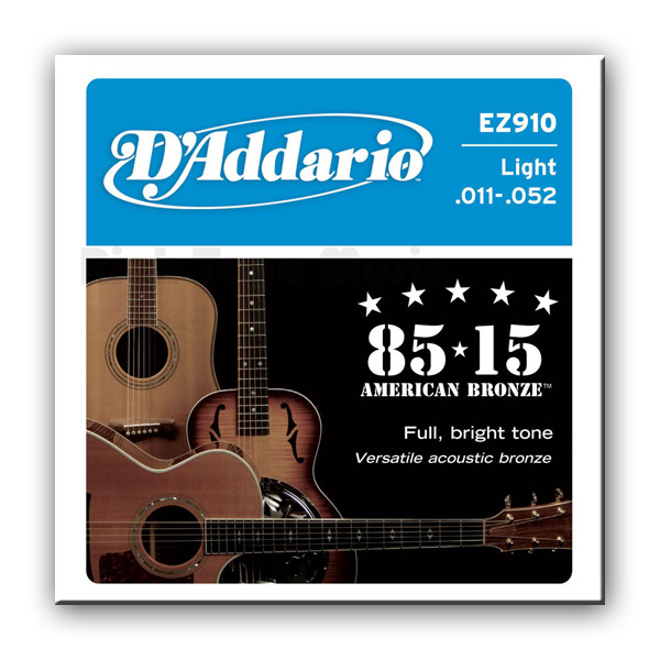 Комплект струн для акустичної гітари D'ADDARIO EZ910 BRONZE LIGHT 11-52
