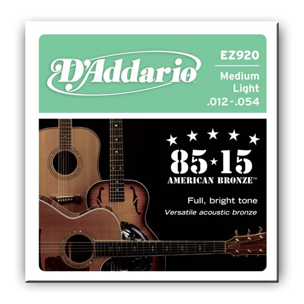 Комплект струн для акустичної гітари D'ADDARIO EZ920 BRONZE MEDIUM LIGHT 12-54