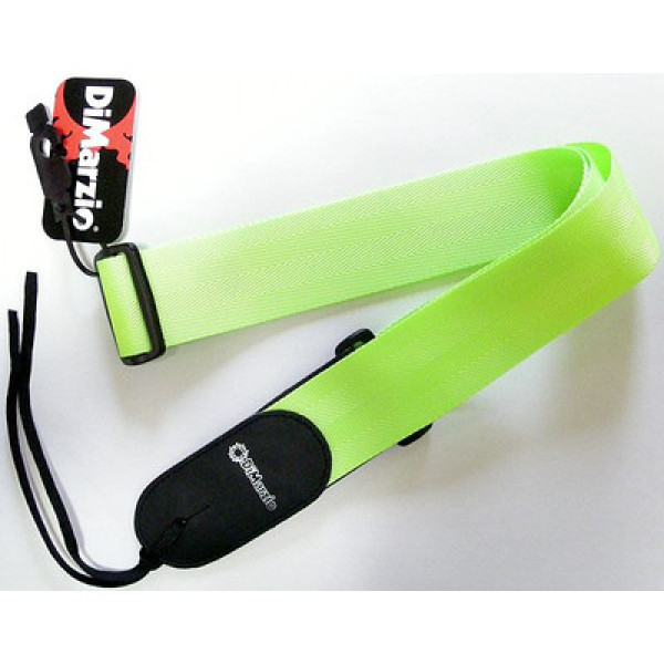 Гітарний ремінь DIMARZIO DD3100N NYLON W / LEATHER ENDS (NEON GREEN)