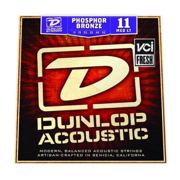 Комплект струн для акустичної гітари DUNLOP DAP1152 PHOSPHOR BRONZE MEDIUM LIGHT (11-52)