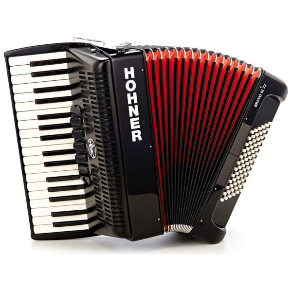 Акордеон HOHNER Bravo III 72 Black A16622 SilentKey