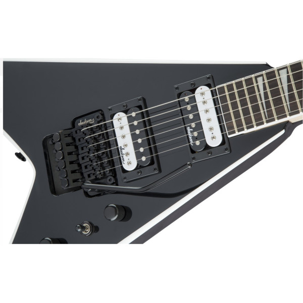 Електрогітара JACKSON JS32 AH KING V BLACK WITH WHITE BEVELS