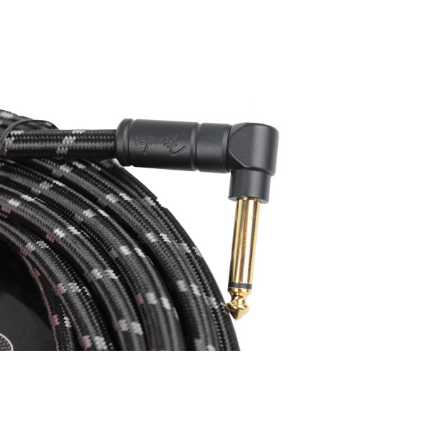Інструментальний кабель FENDER CABLE DELUXE SERIES 25' ANGLED BLACK TWEED