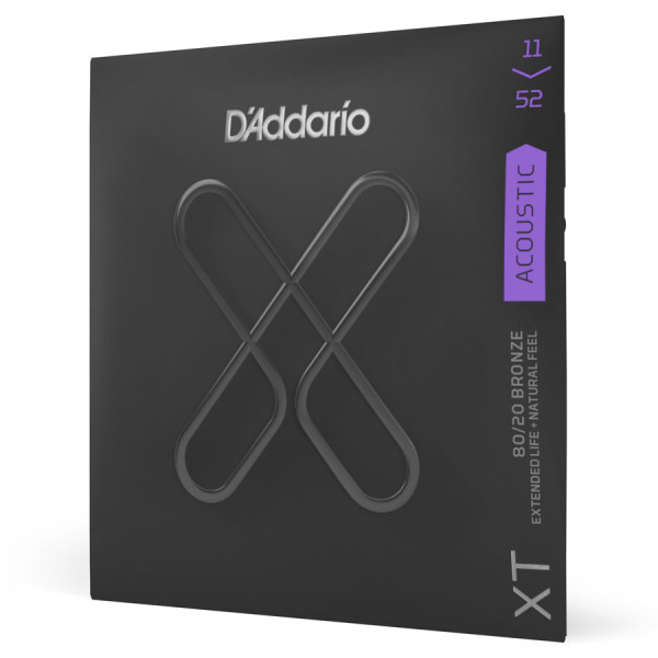Комплект струн для акустичної гітари D'ADDARIO XTABR1152 XT 80/20 Bronze Custom Light 11-52