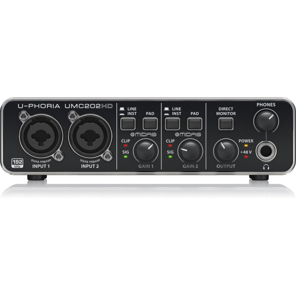 Аудіоінтерфейс BEHRINGER U-PHORIA UMC202HD