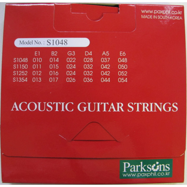 Комплект струн для акустичної гітари PARKSONS S1048 ACOUSTIC XL (10-48)