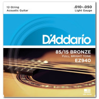 Комплект струн для акустичної гітари D'ADDARIO EZ940 BRONZE MEDIUM 12 STRINGS 10-50