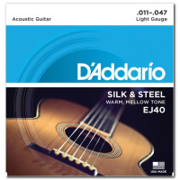 Комплект струн для акустичної гітари D'ADDARIO EJ40 SILK & STEEL FOLK 11-47