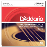 Комплект струн для акустичної гітари D'ADDARIO EJ39 PHOSPHOR BRONZE MEDIUM 12-STRING 12-52