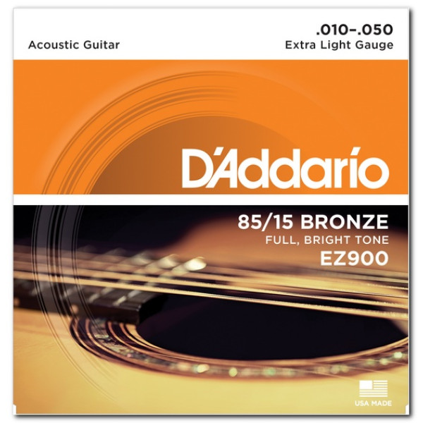 Комплект струн для акустичної гітари D'ADDARIO EZ900 BRONZE EXTRA LIGHT 10-50
