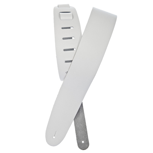 Гітарний ремінь D'ADDARIO 25BL02 BASIC LEATHER GUITAR STRAP (WHITE)