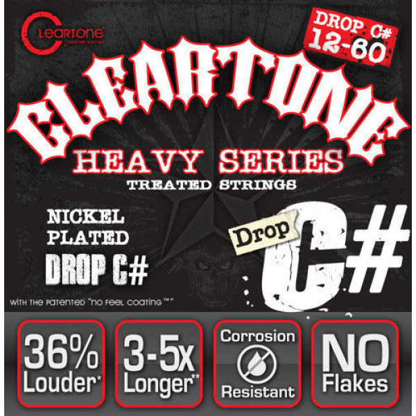 Комплект струн для електрогітари CLEARTONE 9460 ELECTRIC HEAVY SERIES DROP C# (12-60)