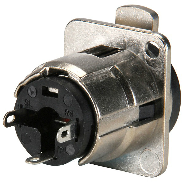 Джек стерео мама панельний SWITCHCRAFT E112BL LOCKING PANEL MOUNT JACK (STEREO)