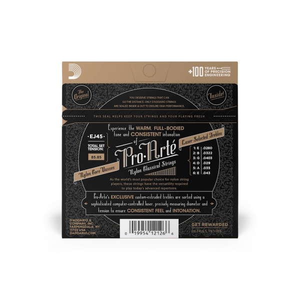 Комплект струн для класичної гітари D'ADDARIO EJ45 PRO-ARTE NORMAL TENSION