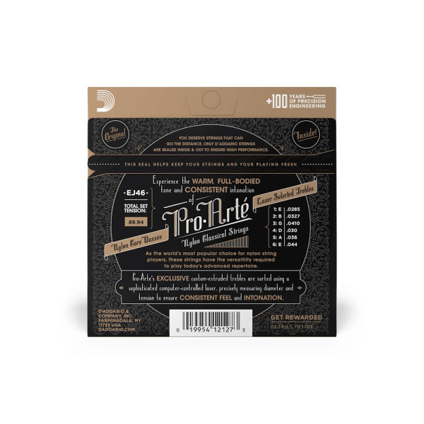 Комплект струн для класичної гітари D'ADDARIO EJ46 PRO-ARTE HARD TENSION