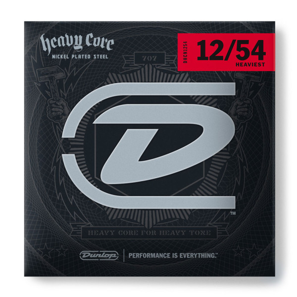 Комплект струн для електрогітари DUNLOP DHCN1254 HEAVY CORE ELECTRIC GUITAR STRINGS (12-54)
