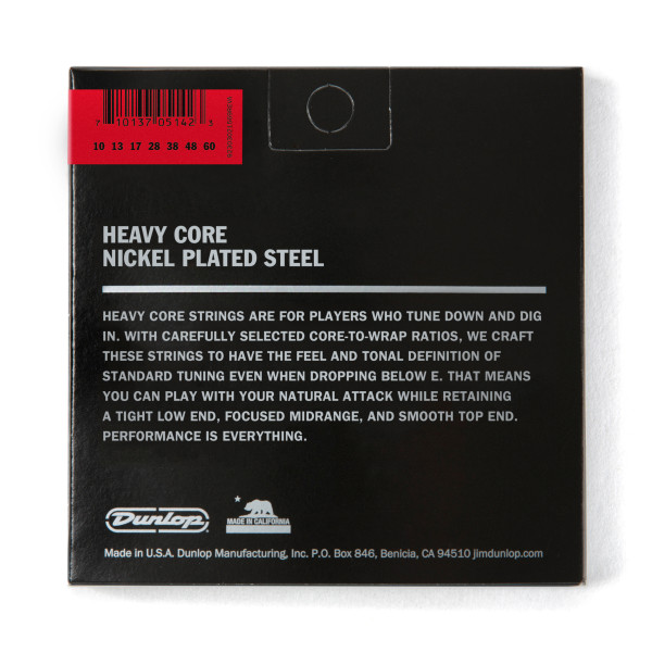 Комплект струн для електрогітари DUNLOP DHCN10607 HEAVY CORE ELECTRIC GUITAR STRINGS (10-60)