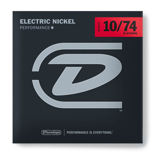 Комплект струн для електрогітари DUNLOP DEN1074 PERFORMANCE+ ELECTRIC GUITAR STRINGS 10-74 | 8-STRING
