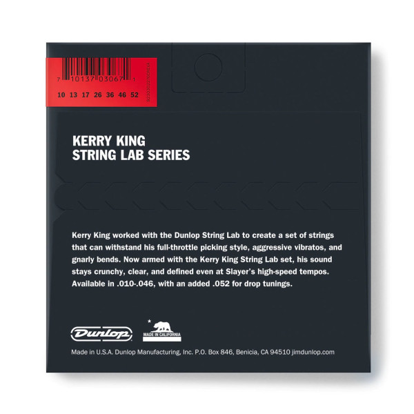 Комплект струн для електрогітари DUNLOP KKN1052 STRING LAB SERIES KERRY KING GUITAR STRINGS (10-52)
