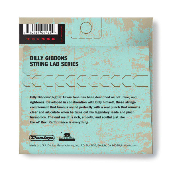 Комплект струн для електрогітари DUNLOP RWN1046 STRING LAB SERIES BILLY GIBBONS GUITAR STRING (10-46)