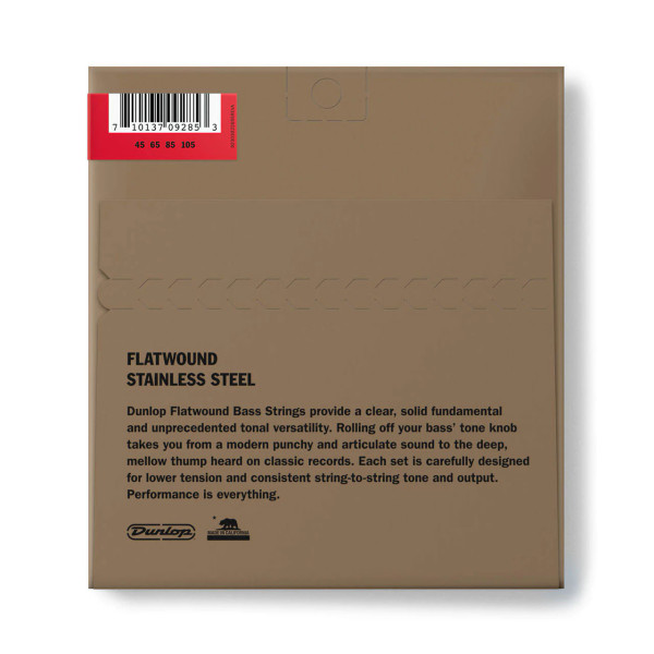 Комплект струн для бас-гітари DUNLOP DBFS45105 STAINLESS STEEL FLATWOUND BASS 45-105
