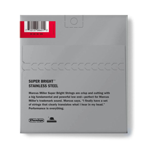 Комплект струн для бас-гітари DUNLOP DBMMS45105 MARCUS MILLER SUPER BRIGHT 45-105