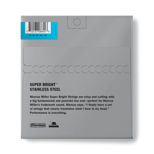 Комплект струн для бас-гітари DUNLOP DBMMS45125 MARCUS MILLER SUPER BRIGHT 45-125