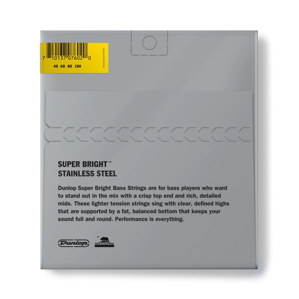 Комплект струн для бас-гітари DUNLOP DBSBS40100 SUPER BRIGHT STEEL 40-100