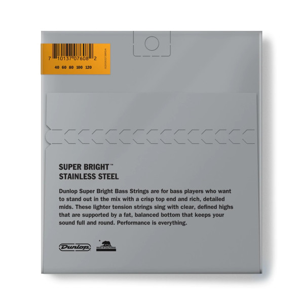 Комплект струн для бас-гітари DUNLOP DBSBS40120 SUPER BRIGHT STEEL 40-120