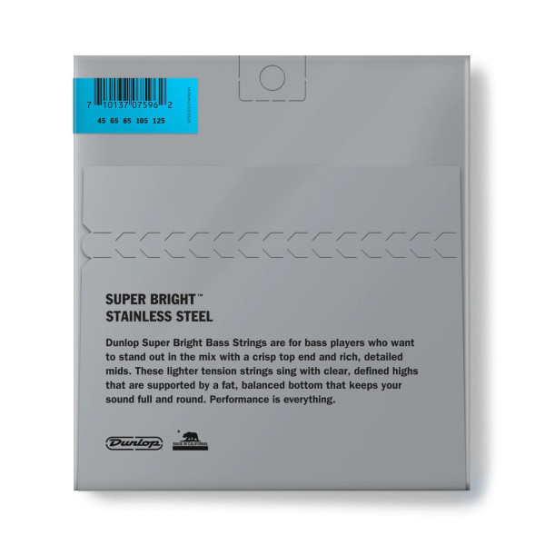 Комплект струн для бас-гітари DUNLOP DBSBS45125 SUPER BRIGHT STEEL 45-125