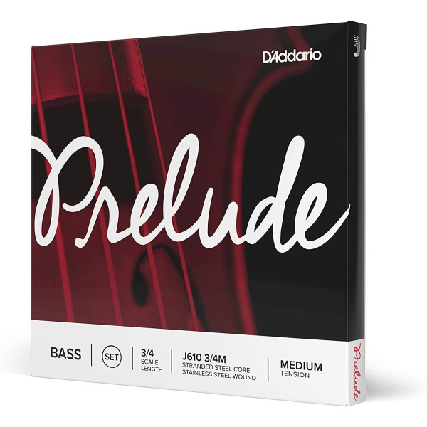 Комплект струн для контрабаса D'ADDARIO PRELUDE BASS STRING SET 3/4 Scale Medium Tension