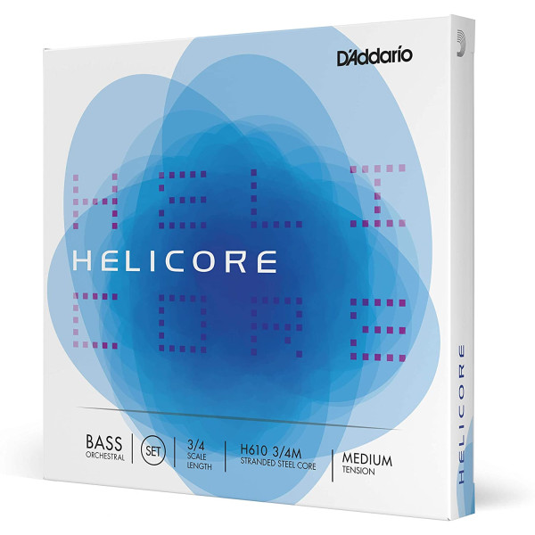 Комплект струн для контрабаса D'ADDARIO HELICORE ORCHESTRAL BASS STRING SET 3/4 Scale Medium Tension
