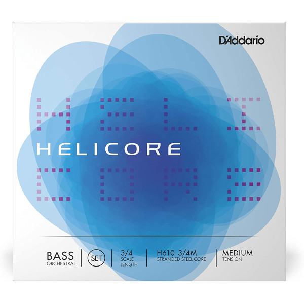 Комплект струн для контрабаса D'ADDARIO HELICORE ORCHESTRAL BASS STRING SET 3/4 Scale Medium Tension