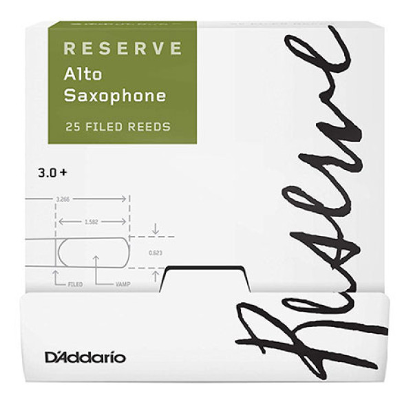 Набір тростин (25 штук) для альт саксофона D'ADDARIO Reserve - Alto Sax #3.0+ - 25 Pack