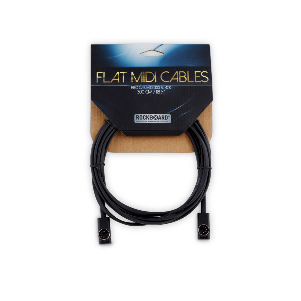 MIDI кабель ROCKBOARD RBO CAB MIDI 300 BK Flat MIDI Cable - Black, 300 cm