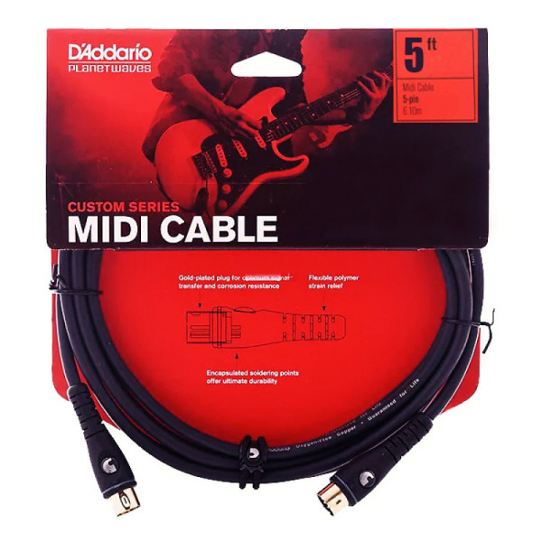 MIDI кабель D'ADDARIO PW-MD-05 Custom Series MIDI Cable (1.5m)