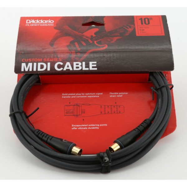 MIDI кабель D'ADDARIO PW-MD-10 Custom Series MIDI Cable (3m)