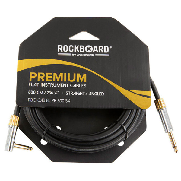 Інструментальний кабель ROCKBOARD Premium Flat Instrument Cable, Straight/Angled (600 cm)