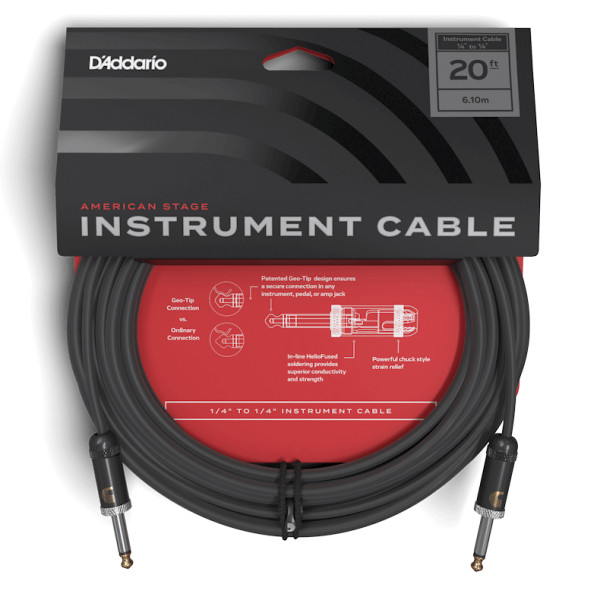 Інструментальний кабель D'ADDARIO PW-AMSG-20 American Stage (6m)