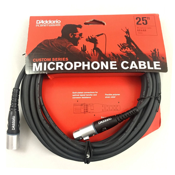 Мікрофонний кабель D'ADDARIO PW-M-25 Custom Series Microphone Cable (7.62m)