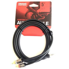 Інсертний кабель D'ADDARIO PW-MP-05 Custom Series Dual RCA to 3.5 Stereo Mini Jack Cable (1.5m)