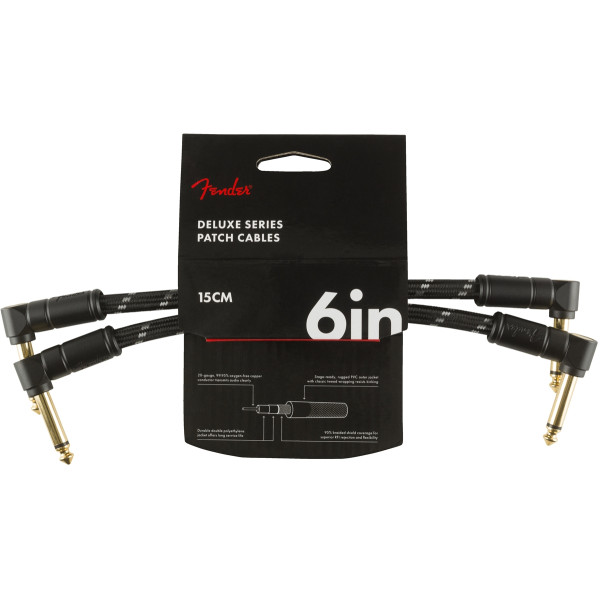 Інструментальний патч-кабель FENDER CABLE DELUXE SERIES 6" PATCHES (PAIR) BLACK TWEED