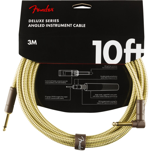 Інструментальний кабель FENDER CABLE DELUXE SERIES 10' ANGLED TWEED