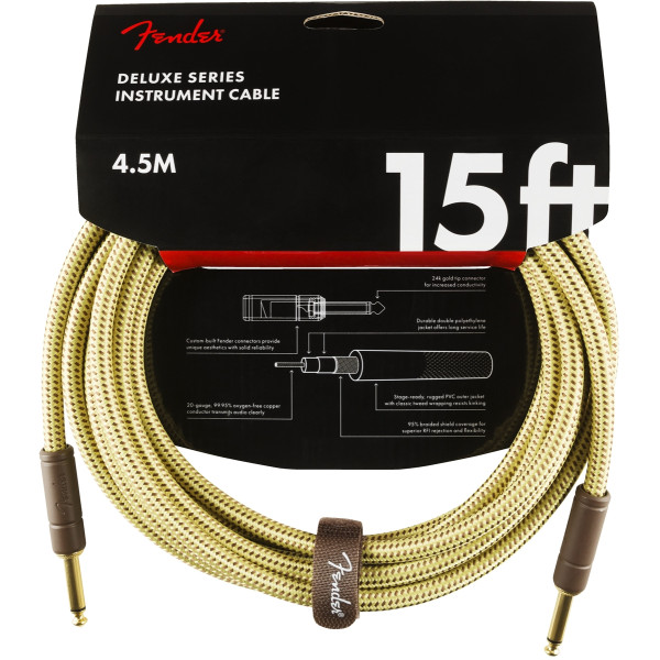 Інструментальний кабель FENDER CABLE DELUXE SERIES 15' TWEED