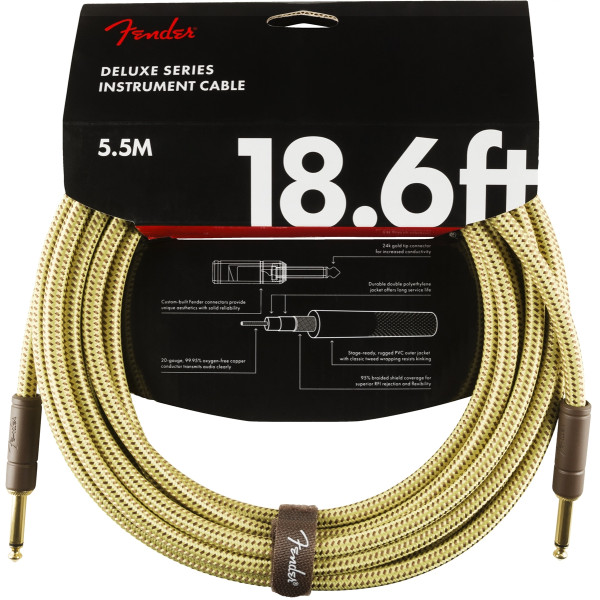Інструментальний кабель FENDER CABLE DELUXE SERIES 18.6' TWEED